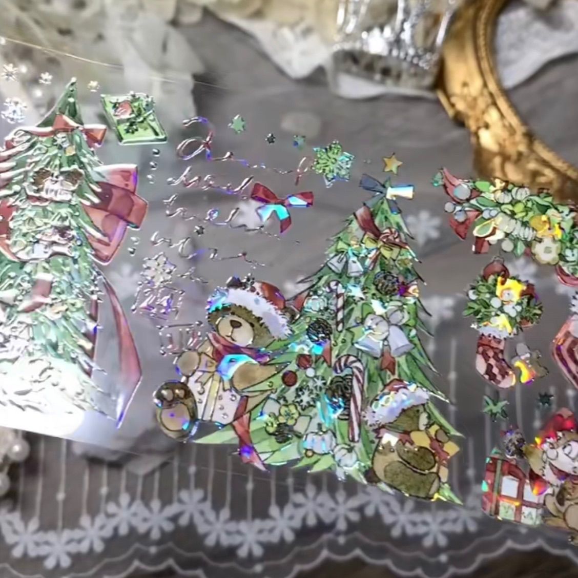 贝壳光 迟到的圣诞夜 6cm×10m 100cm/loop 海外マスキングテープ 海外