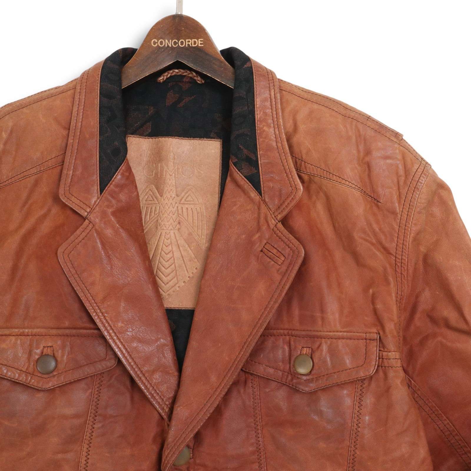 イタリア製☆ GIMO'S ジモス 秋冬☆ 本革 リアル レザー ジャケット Sz