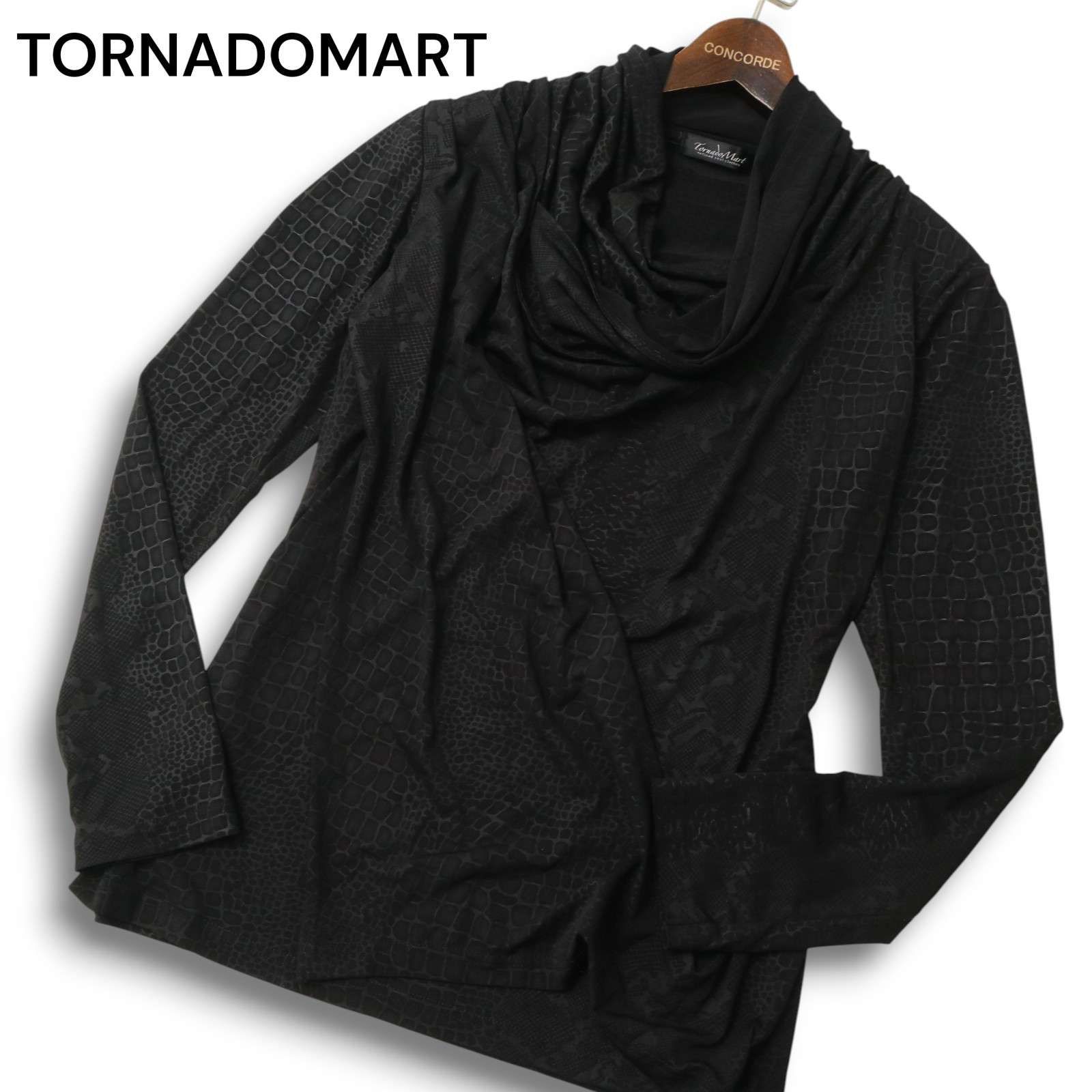 TORNADOMART トルネードマート クロコ エンボス☆ ドレープ 長袖