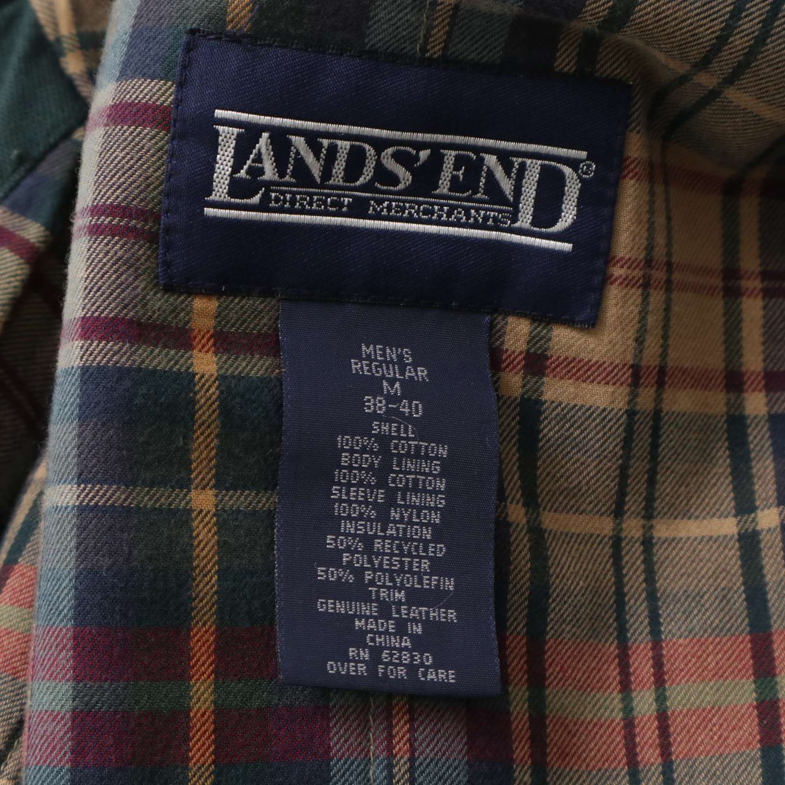 LANDS' END ランズエンド 秋冬 本革☆ リアル レザー 襟切替