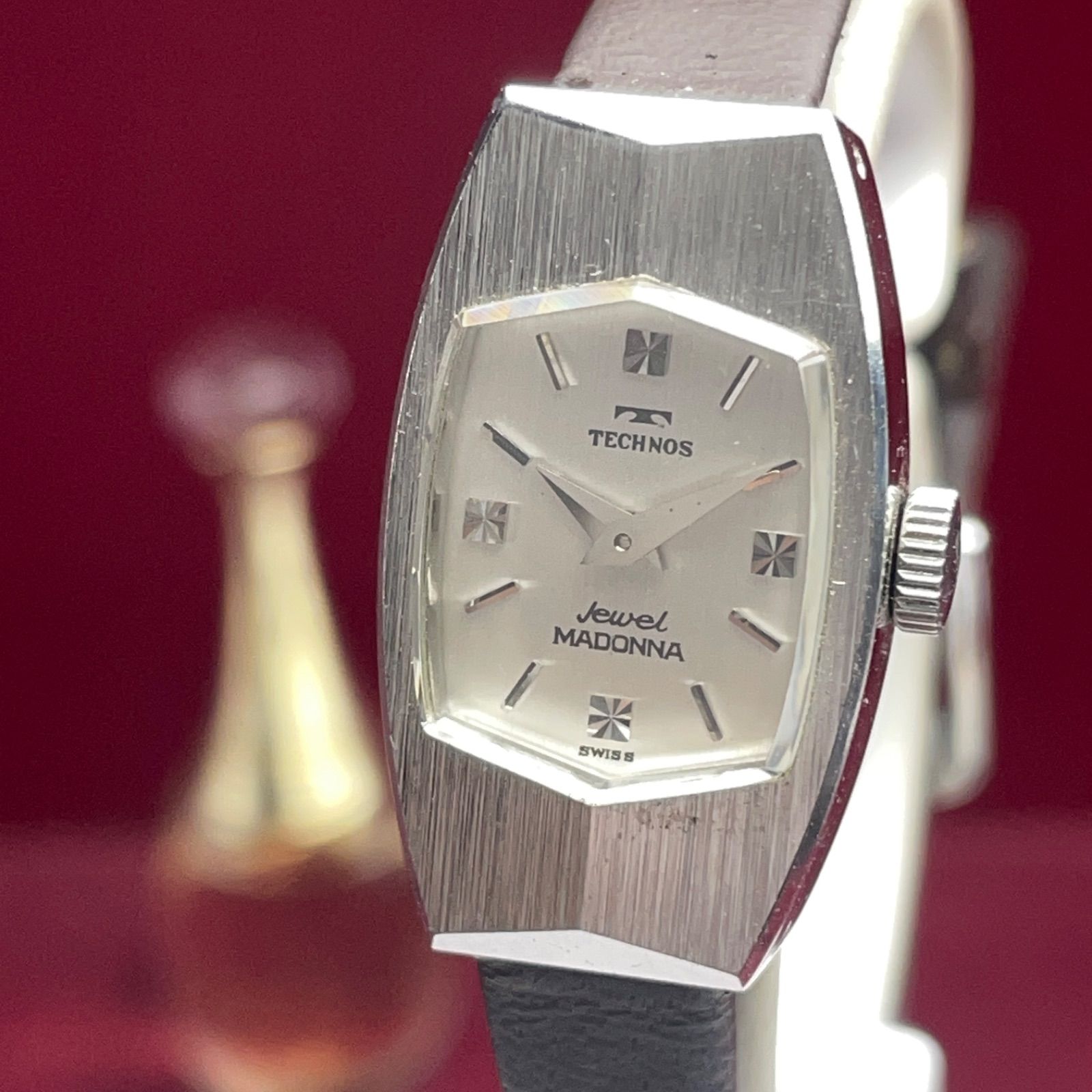 70 s TECHNOS Jewel MADONNA 手巻 スイス製 ヴィンテージ アンティーク 稼働品 テクノス レディース
