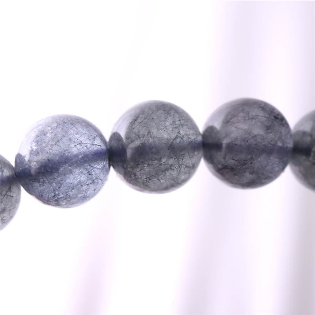 インディゴライト （ブルー トルマリン 入り 水晶） 8mm玉ブレスレット