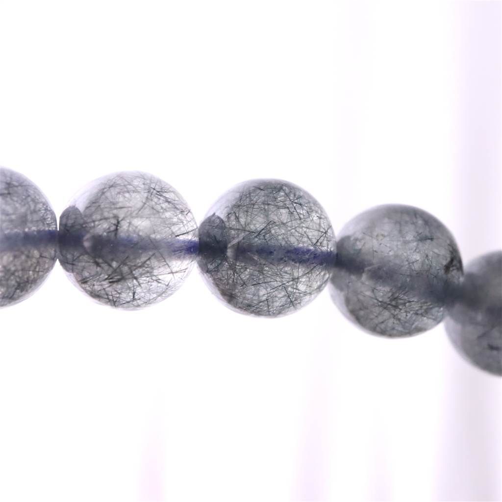 インディゴライト （ブルー トルマリン 入り 水晶） 8mm玉ブレスレット
