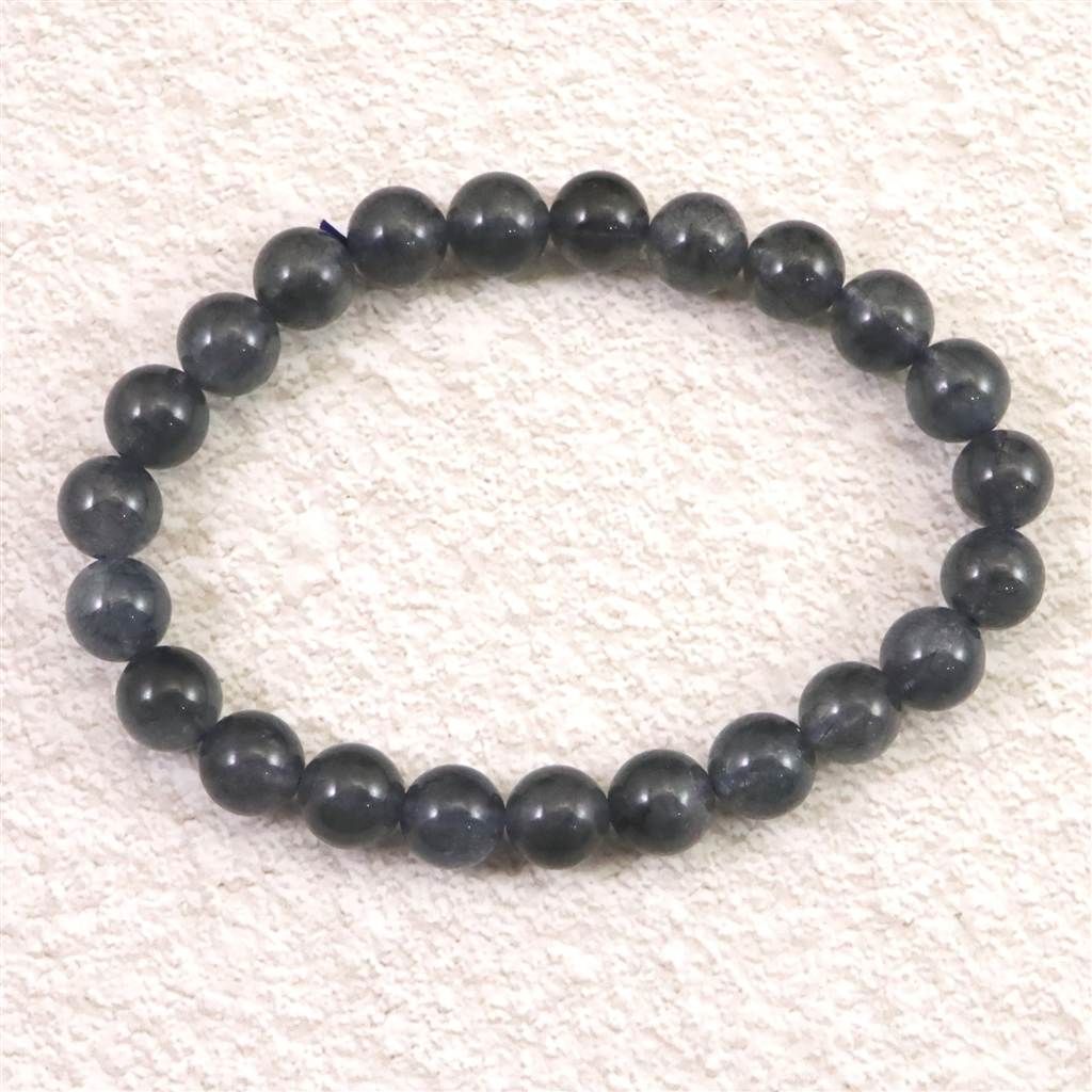 インディゴライト　8ミリ珠ブレスレット インディゴライト （ブルー トルマリン 入り 水晶） 8mm玉ブレスレット