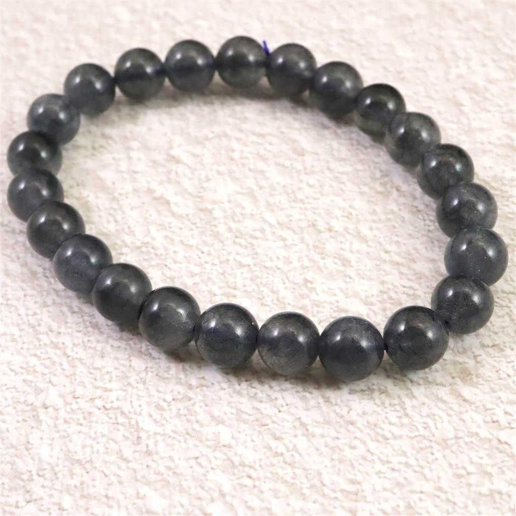 インディゴライト （ブルー トルマリン 入り 水晶） 8mm玉ブレスレット