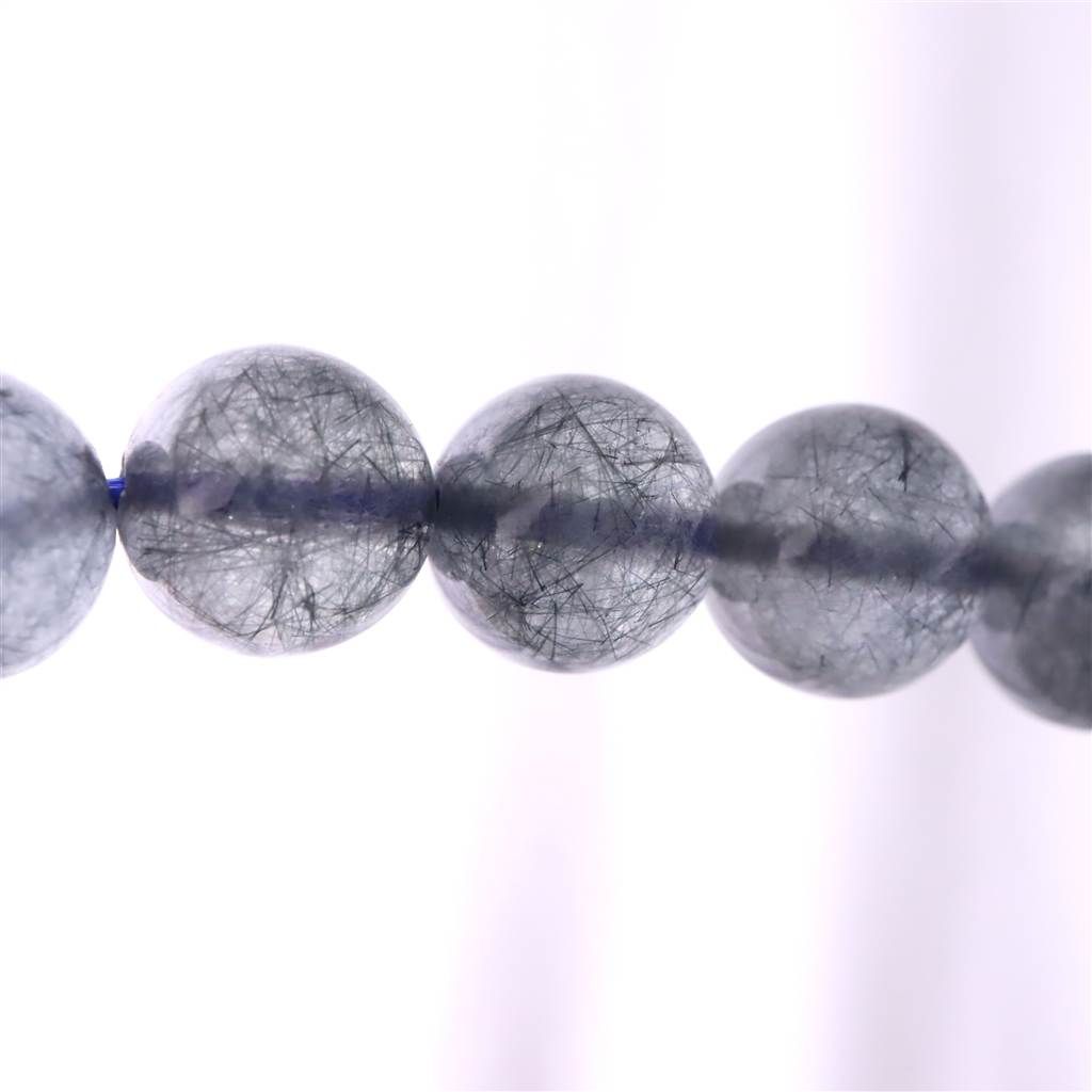 インディゴライト （ブルー トルマリン 入り 水晶） 9mm玉ブレスレット