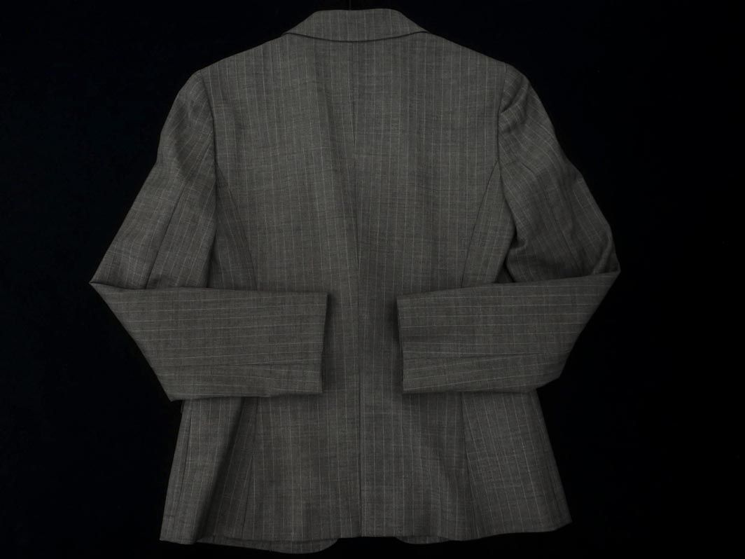 ICB★スーツ3点セット★アイシービー★グレー★ストライプ★9号★美品 iCB アイシービー ストライプ セットアップ ジャケット スカート