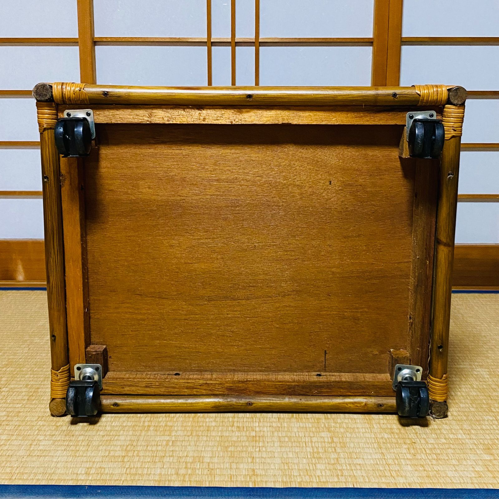 ラタン 籐 ラック 3段 籠 キャスター W54cm D44.5cm H54cm 送料込み