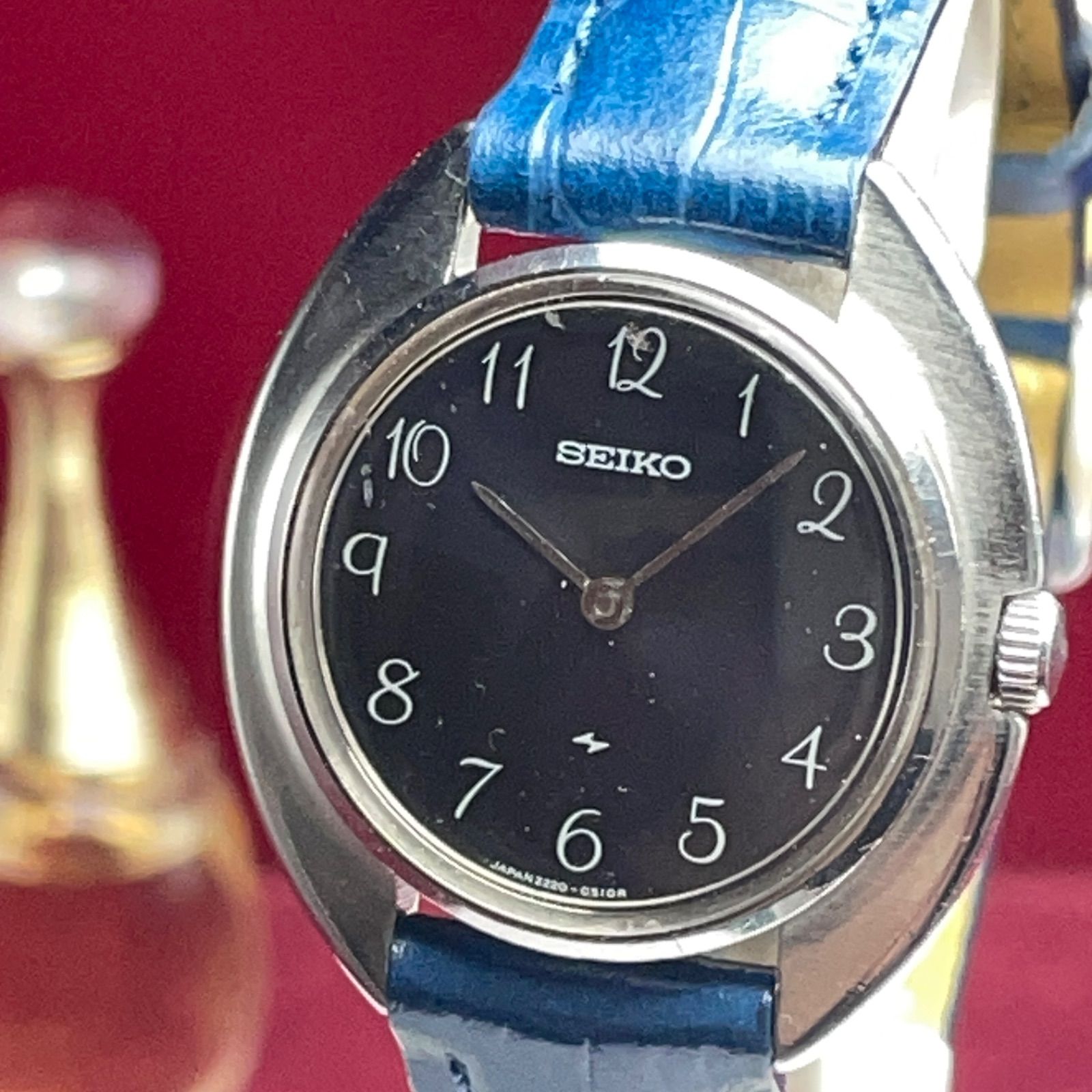 OH済 SEIKO 手巻 1972年製 ネイビーダイヤル ヴィンテージ アンティーク 70 s セイコー 稼働 腕時計