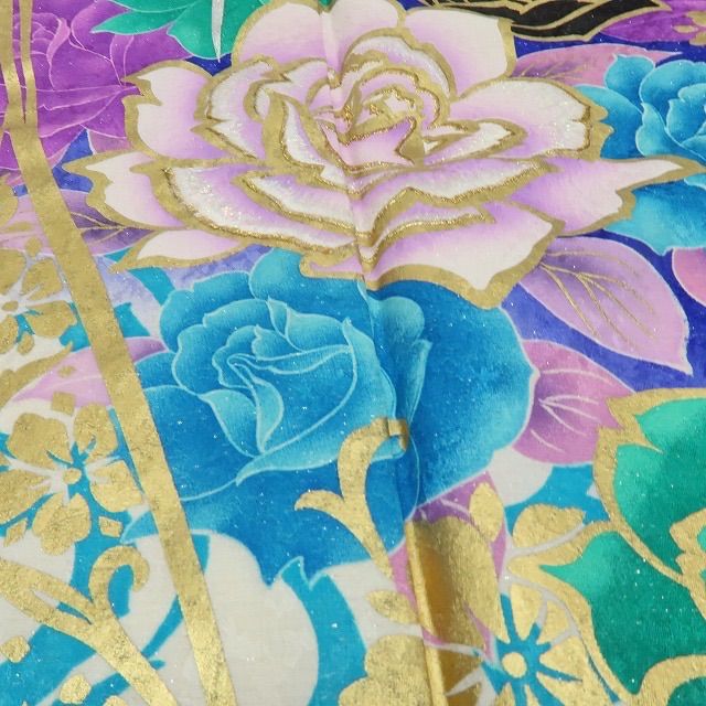 六花-RIKKA- 美品 薔薇 蝶 銀通し 着物 成人式 正絹 振袖 A4055 - メルカリ