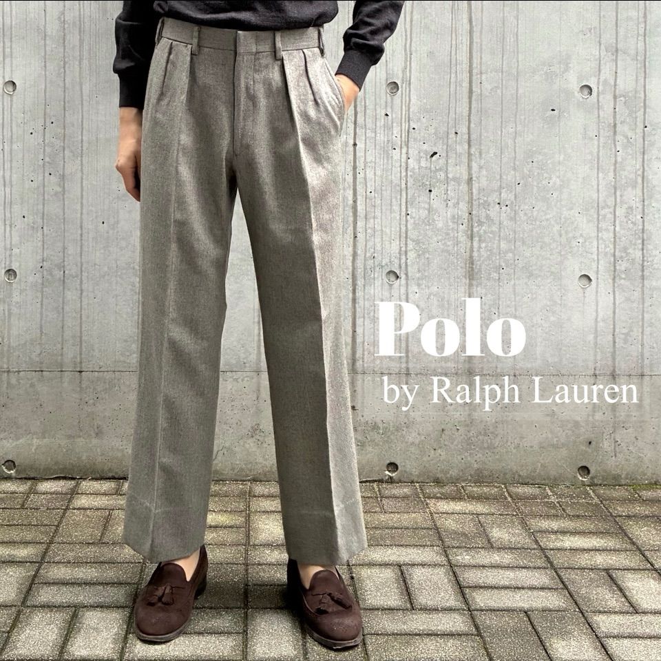 POLO by RALPH LAUREN | 2プリーツ ウールサキソニー ワイドスラックス