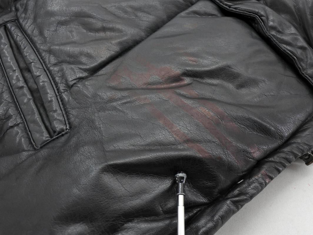 【牛革】WIND ARMOR レザーパンツ ブーツカット 黒 82 本革 wind armor レザーパンツ 米国製牛革使用ブラック 黒 革パン W82 XL