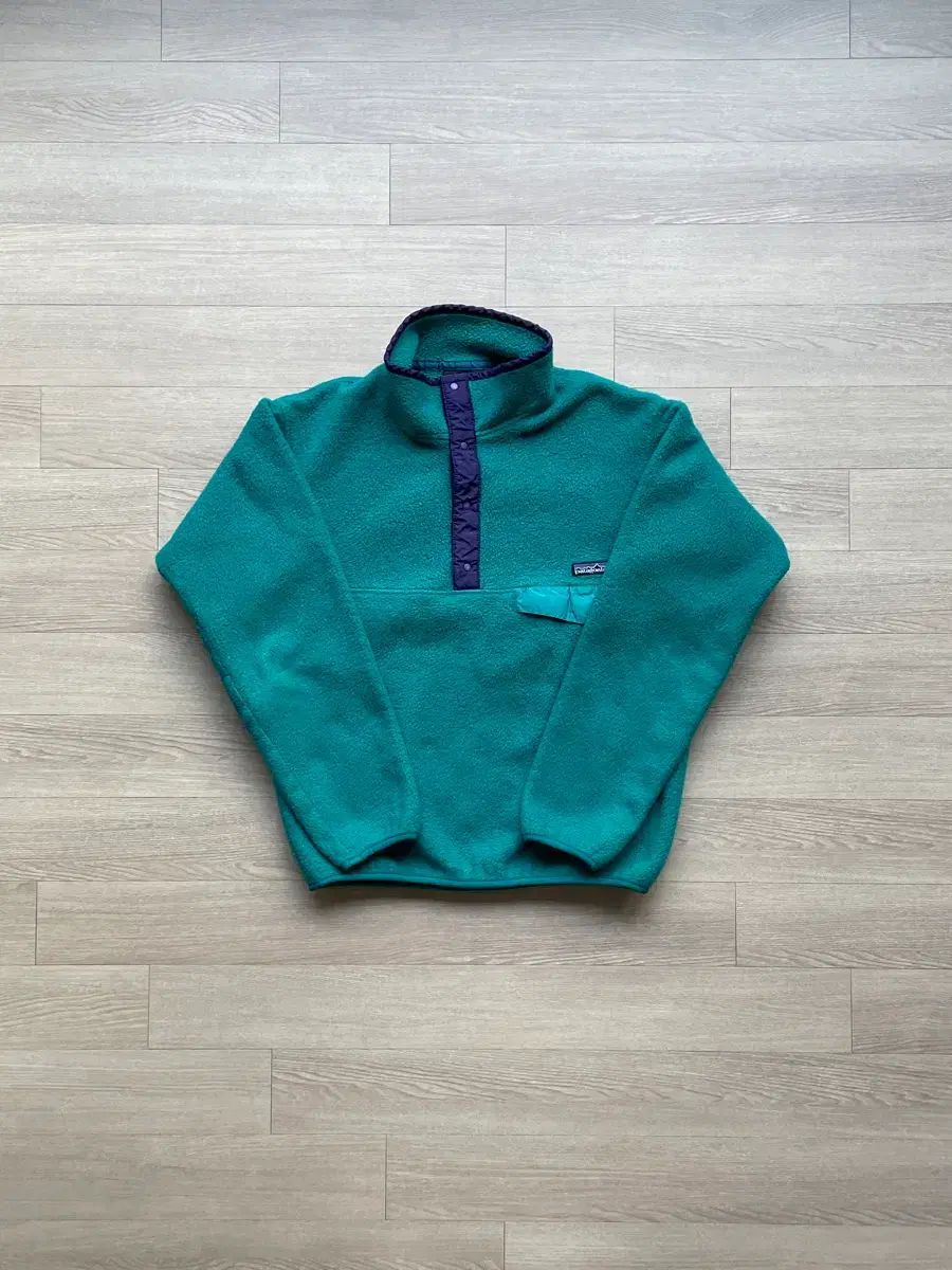 S 90 パタゴニア Synchilla シンチラ ティール ブルー パープル ヴィンテージ フリース