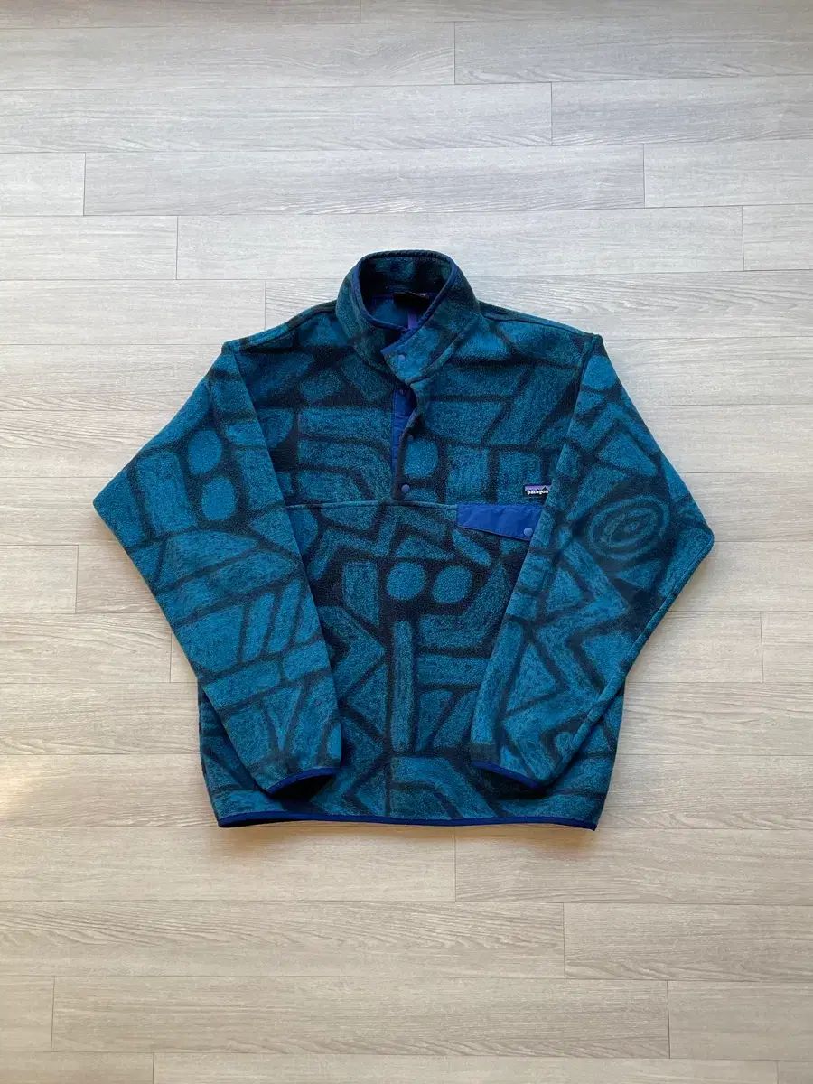 L パタゴニア Synchilla シンチラ aztec アズテック ブルー フリース ヴィンテージ patagonia