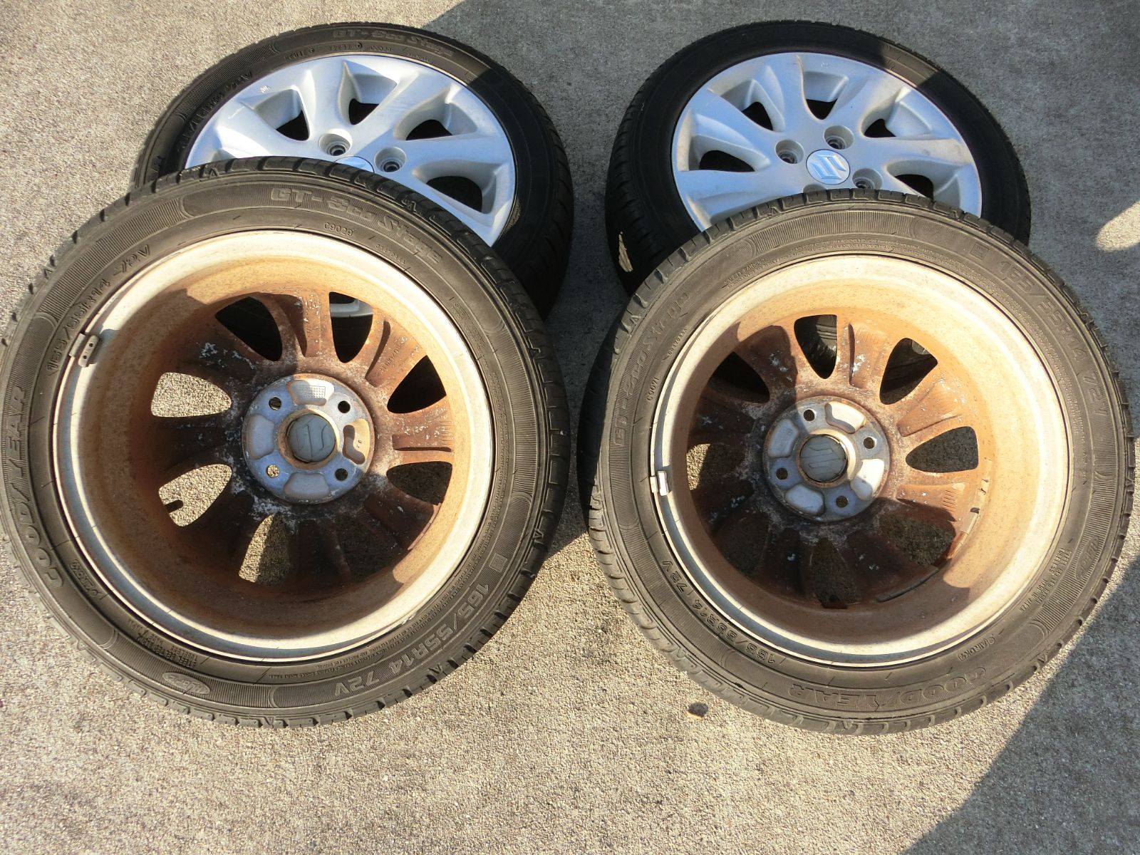 887] スズキ純正 14インチ アルミホイール 14×4.5J +50 PCD100 ハブ径