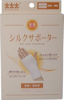 発熱シルクサポーター 手首 手の平用 １枚入 5セット