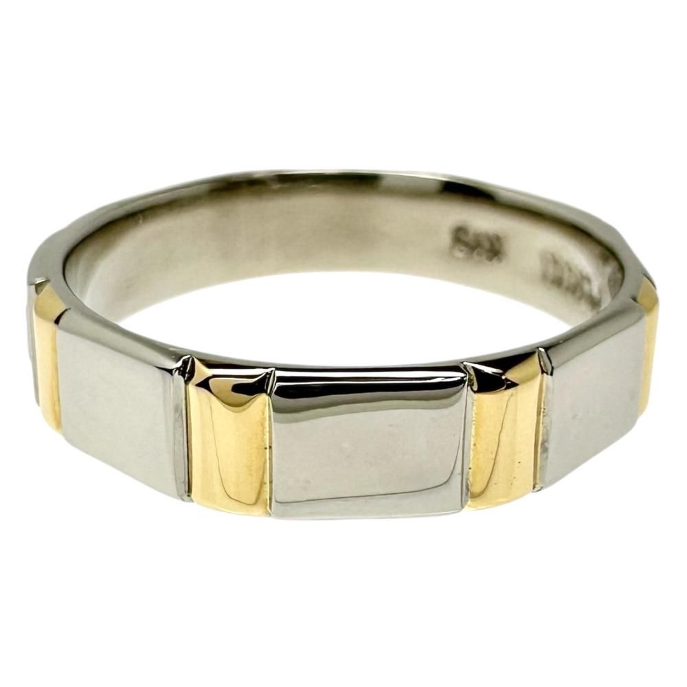 8号 【NINA RICCI/ニナリッチ】平打ち リング・指輪 Pt900プラチナ/K18