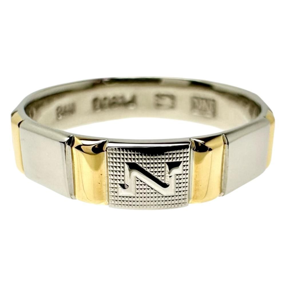 8号 【NINA RICCI/ニナリッチ】平打ち リング・指輪 Pt900プラチナ/K18