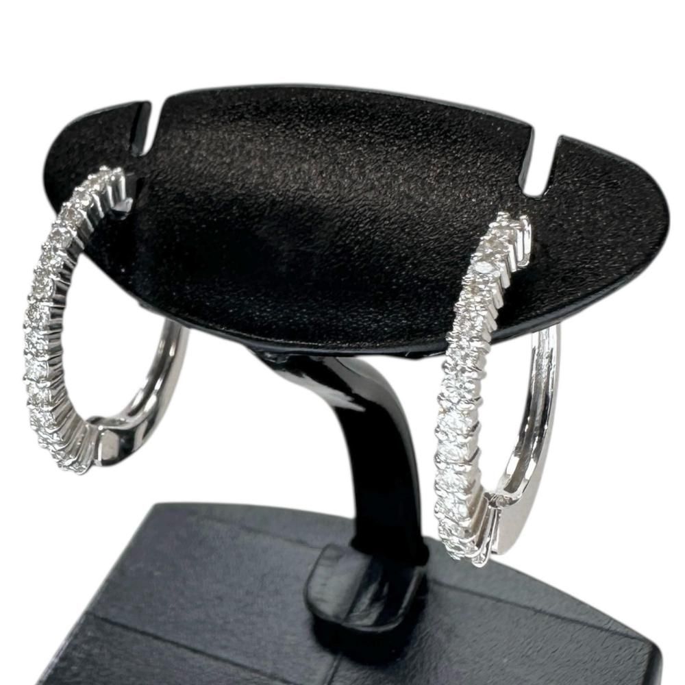 ピアリング イヤクリップ ダイヤモンド 0.10|0.10 ct イヤリング K 18 WGホワイトゴールド 18金 1.5 g レディース NN