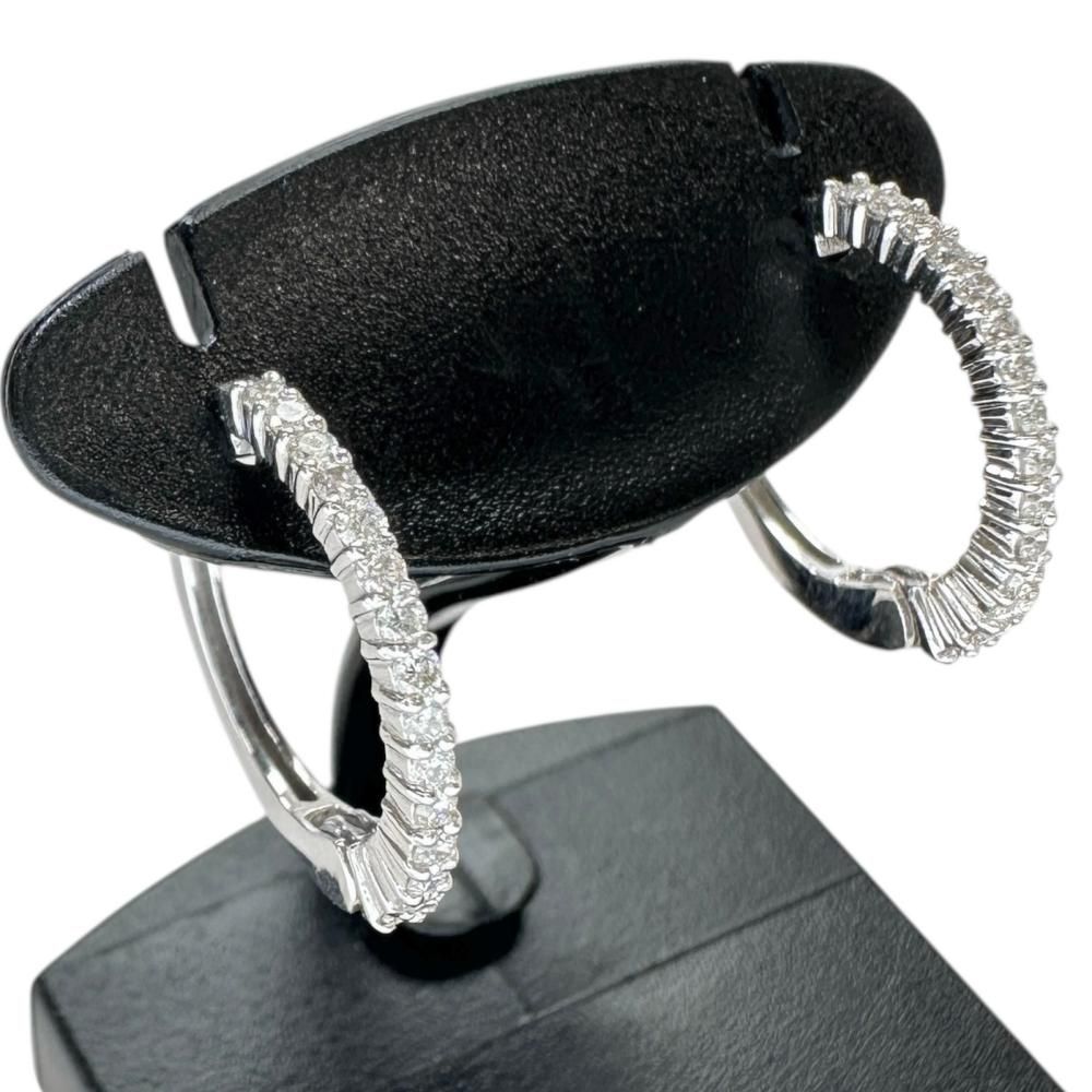 ピアリング イヤクリップ ダイヤモンド 0.10|0.10 ct イヤリング K 18 WGホワイトゴールド 18金 1.5 g レディース NN