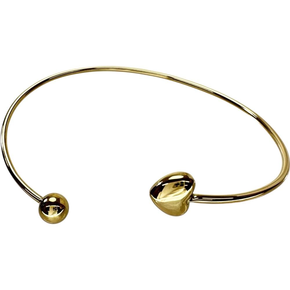 ハートデザイン バングル ブレスレット K 18ゴールド 18金 1 7 g 16 cm レディース BL ex