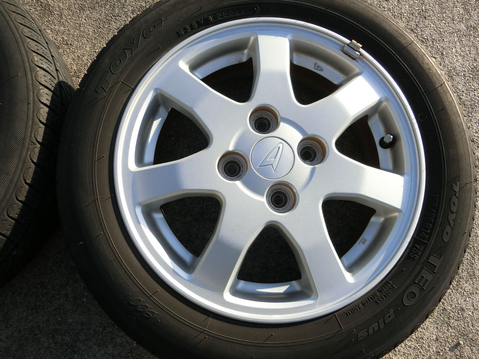  889 ダイハツ 14インチ アルミホイール 14 4 5 J 45 PCD 100 ハブ径 約54 mm 4穴 4本セット 155 65 R ムーヴ 外し 14インチ タイヤ ホイールセット