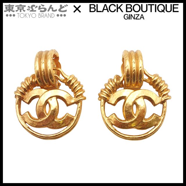 シャネル CHANEL イヤリング ゴールド メタル ココマーク ヴィンテージ コスチュームジュエリー 94 P レディース