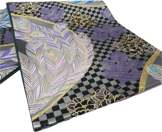  六花-RIKKA- 孔雀 成人式 着物 正絹 振袖用 袋帯 A 4057 袋帯 帯