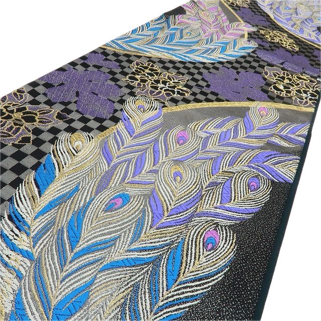 六花-RIKKA- 孔雀 成人式 着物 正絹 振袖用 袋帯 A 4057