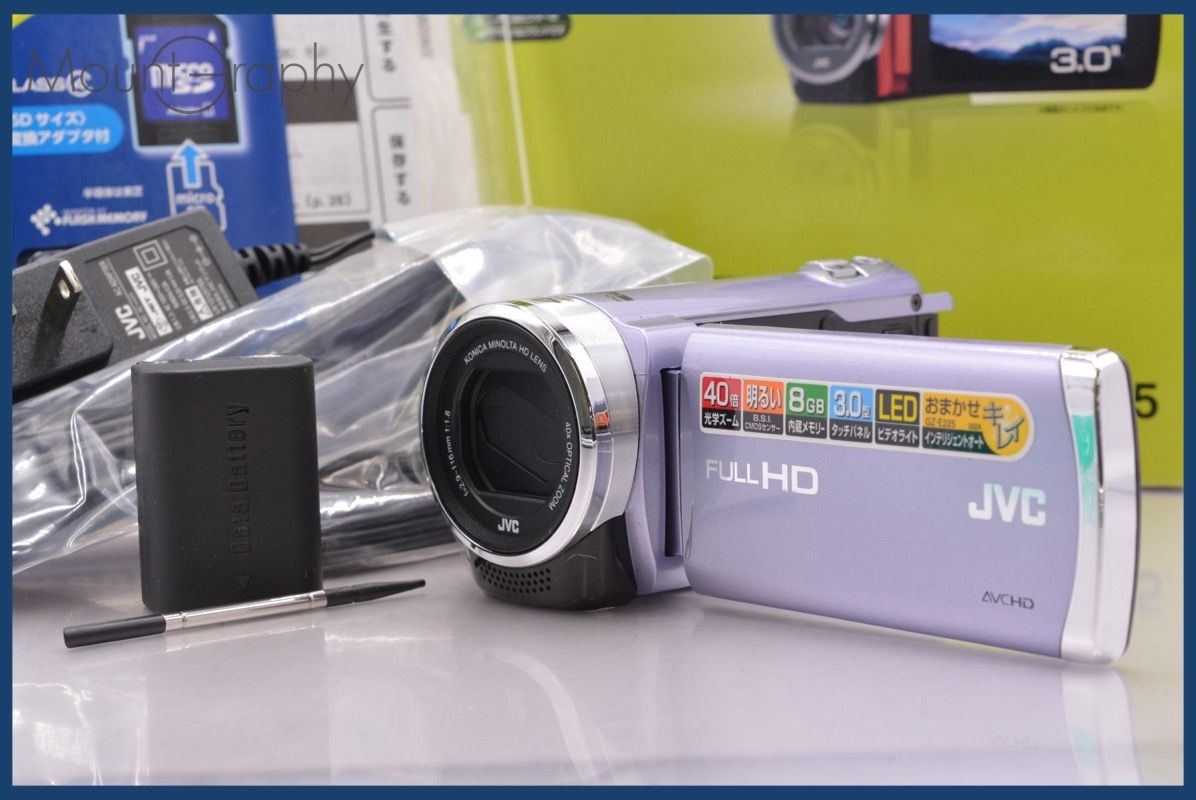 ケンウッド JVC GZ-E 225 40 x 元箱 バッテリー メモリーカード 取扱説明書付属 同梱無料 mj 6826