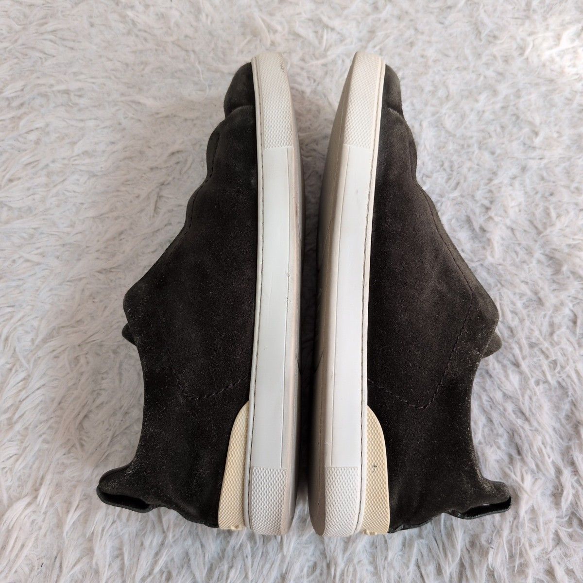 モデル エルメネジルドゼニア Ermenegildo Zegna TRIPLE STITCH スウェードスリッポンスニーカー 8.5 メンズ スエード