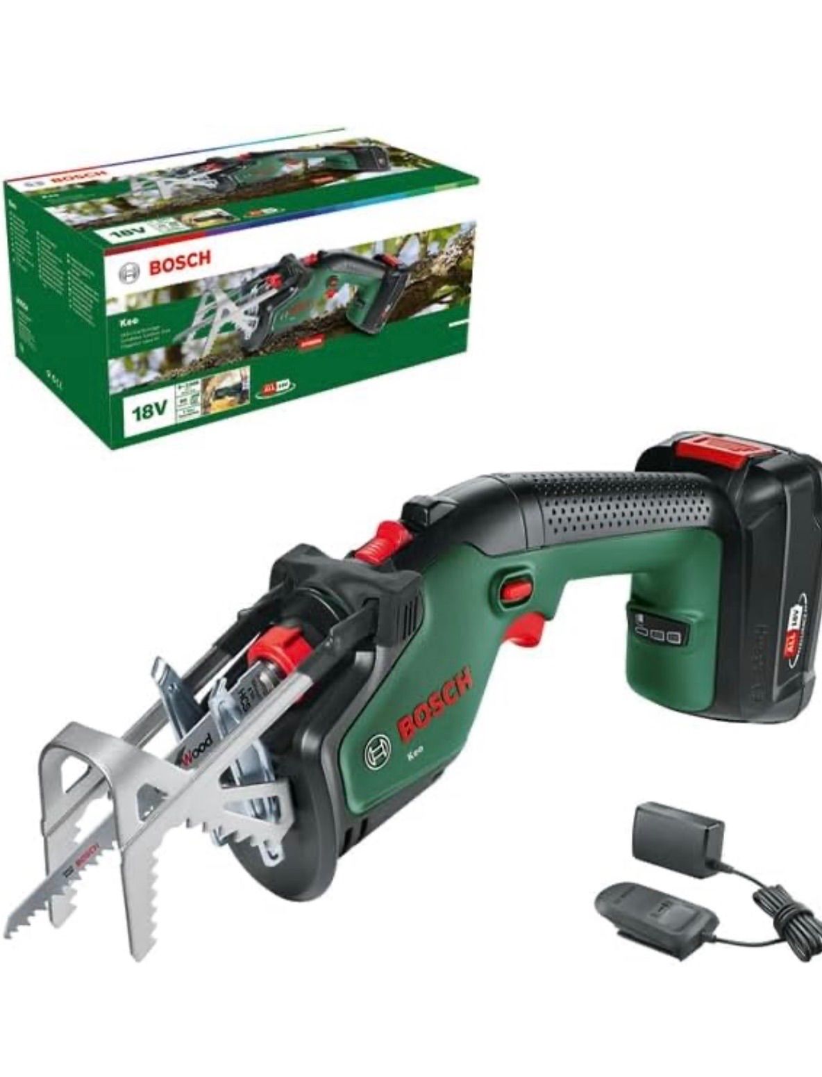 ボッシュ BOSCH コードレスのこぎり 18 V 2.5 Ahバッテリー 充電器付 KEO 118