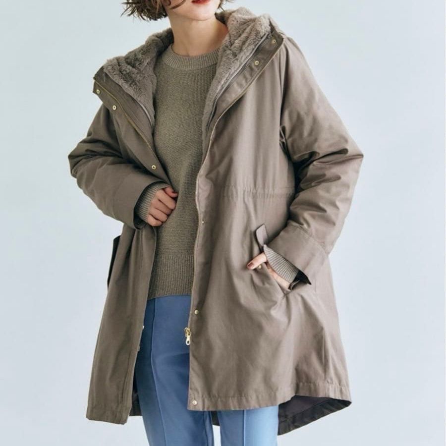 grove グローブ 3 WAY モッズコート フェイクファーライナー付き モカ M ライナー取り外し可 アウター