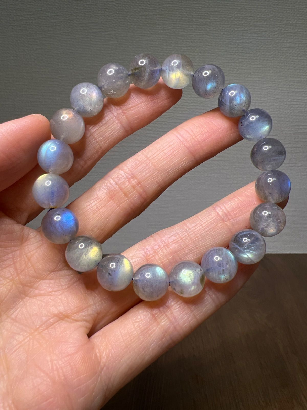 天然石 強いシラー ラブラドライト ブレスレット10㍉約17㌢☆72