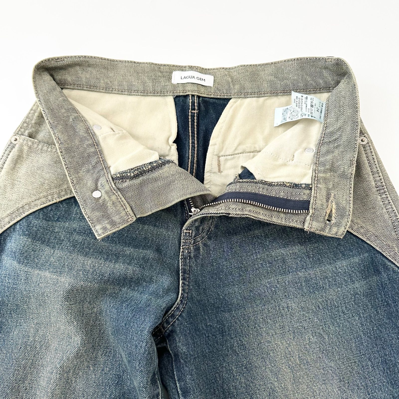 LAGUA GEM ラグアジェム 24AW SWITCHING LOOSEY DENIM デニム Y2K