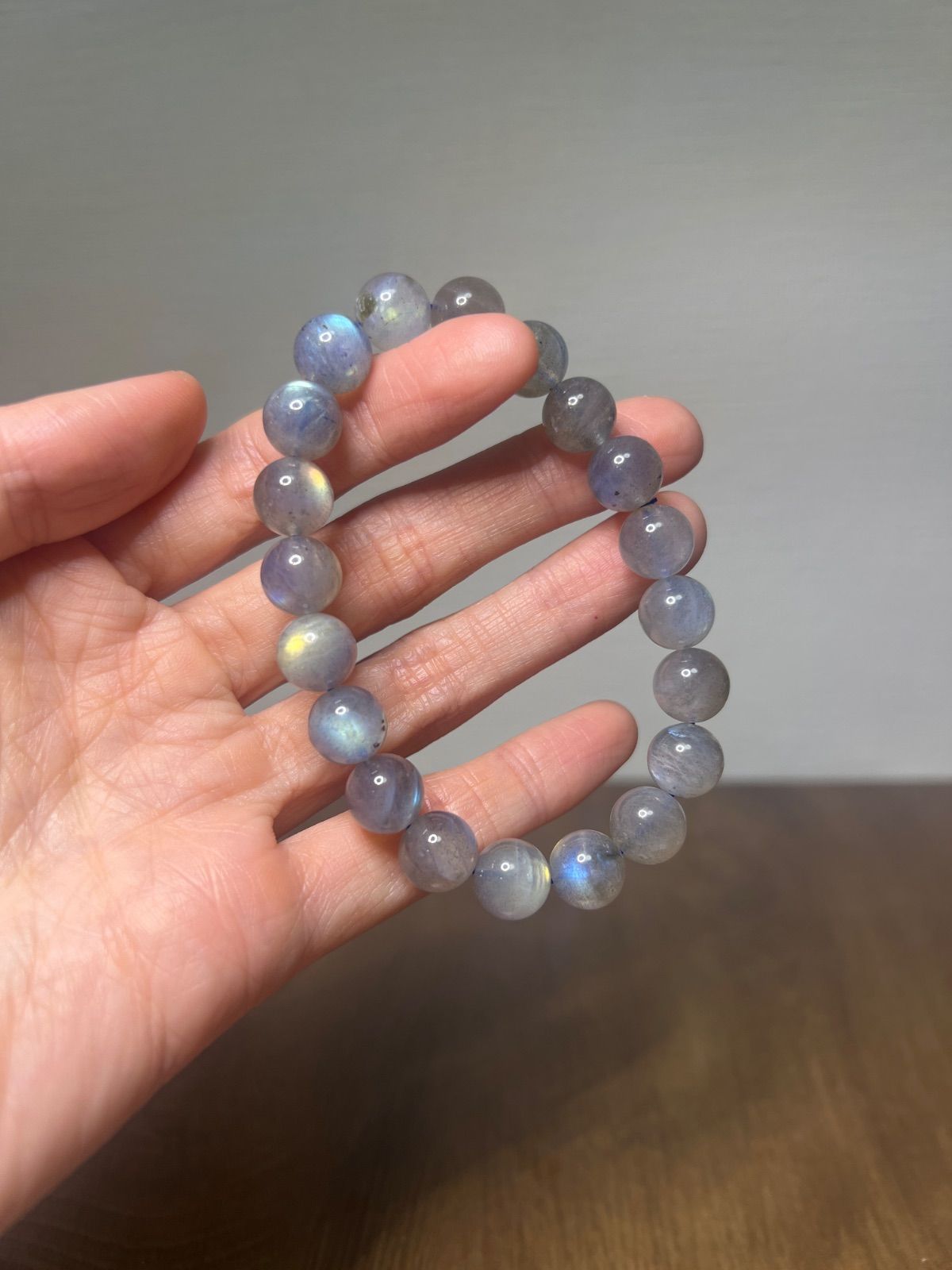 天然石 強いシラー ラブラドライト ブレスレット10㍉約17㌢☆72