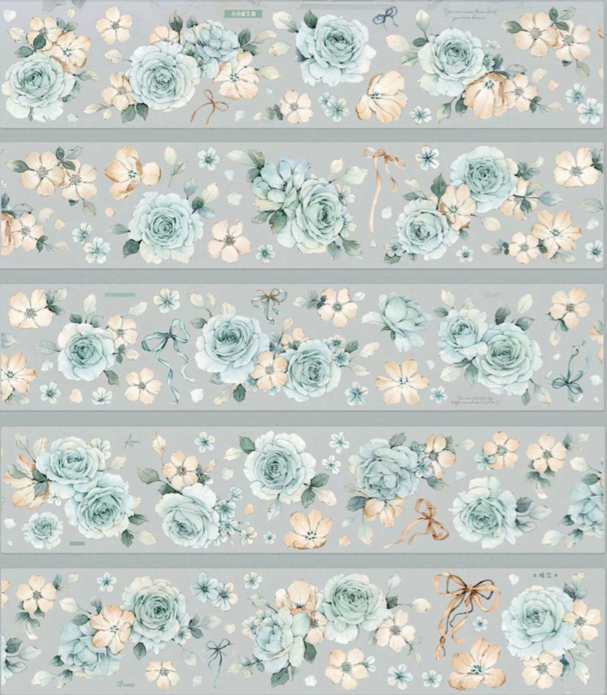 贝壳光 晴空 5.5cm×6m 120cm/loop 海外マスキングテープ 海外マステ 花