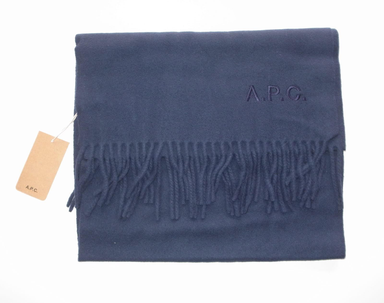 apc Ambroise logo scarf ロゴ マフラー navy 24 SS