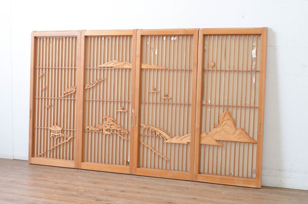 現状販売 書院戸 セット ビンテージ建具 障子戸 窓 引き戸 ヴィンテージ 4～7営業日前後で発送 修理加工希望の方3ヶ月程で発送 R 065048