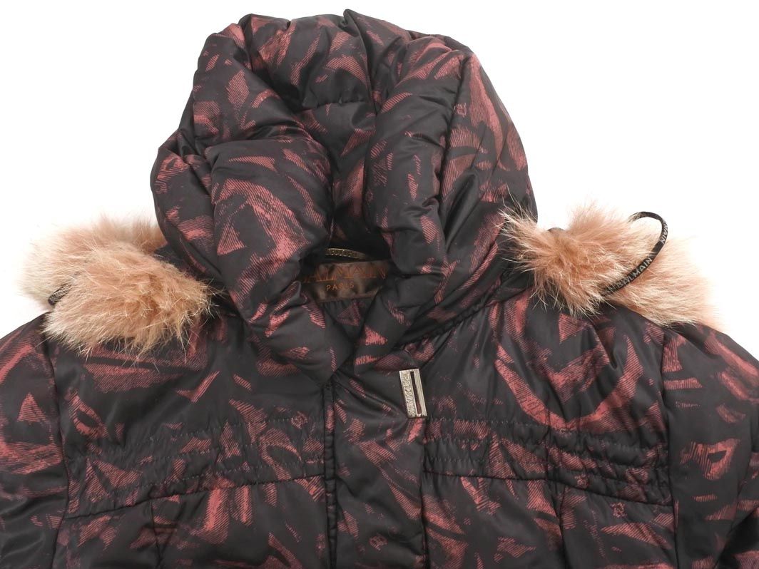 BALMAIN バルマイン 総柄 ブルーフォックス 3WAY ダウン コート sizeM
