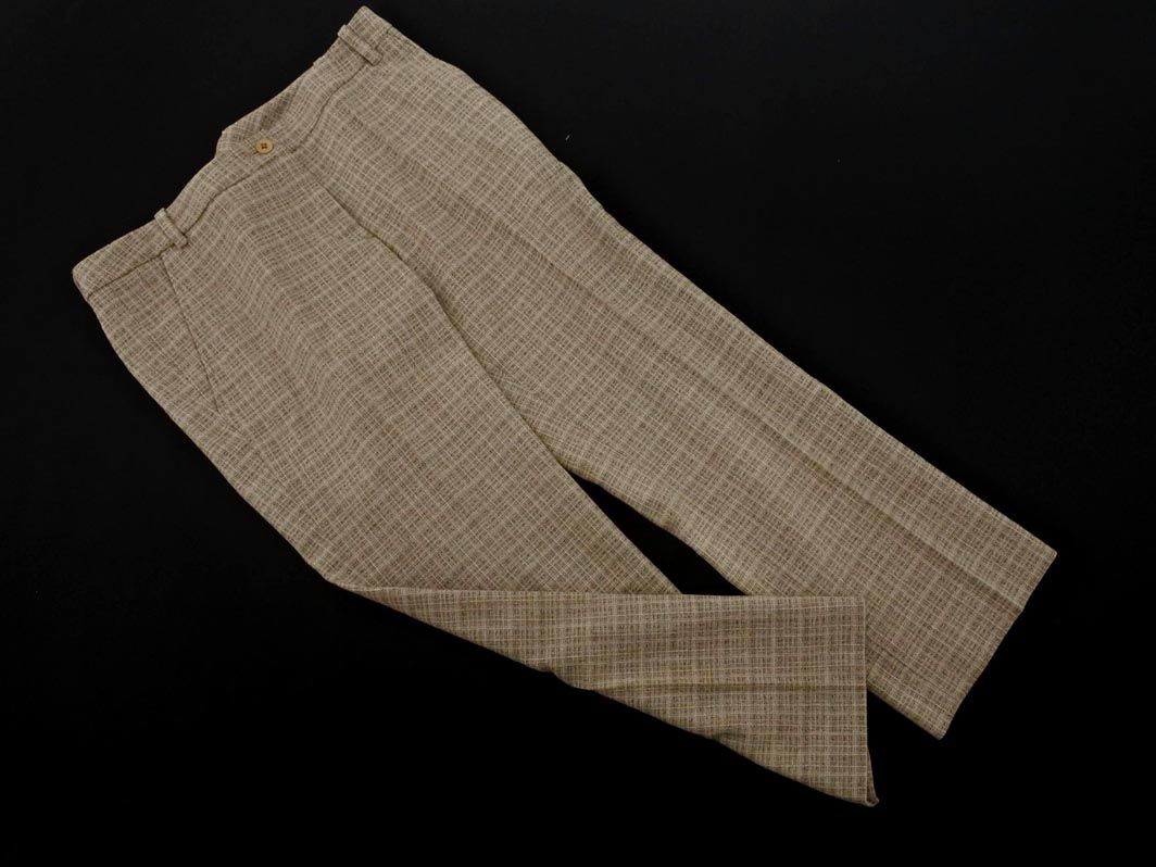 INCOTEX インコテックス ウール混 チェック センタープレス加工