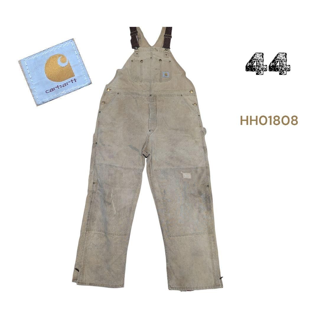 USA製カーハートCarharttオーバーオール44ダック裏キルトダブルニー