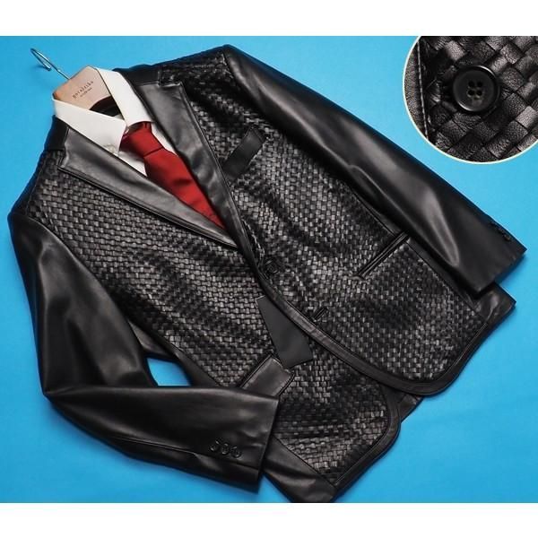 新品定価9.8万円 大手百貨店展開 本革ラムレザー イントレメッシュ