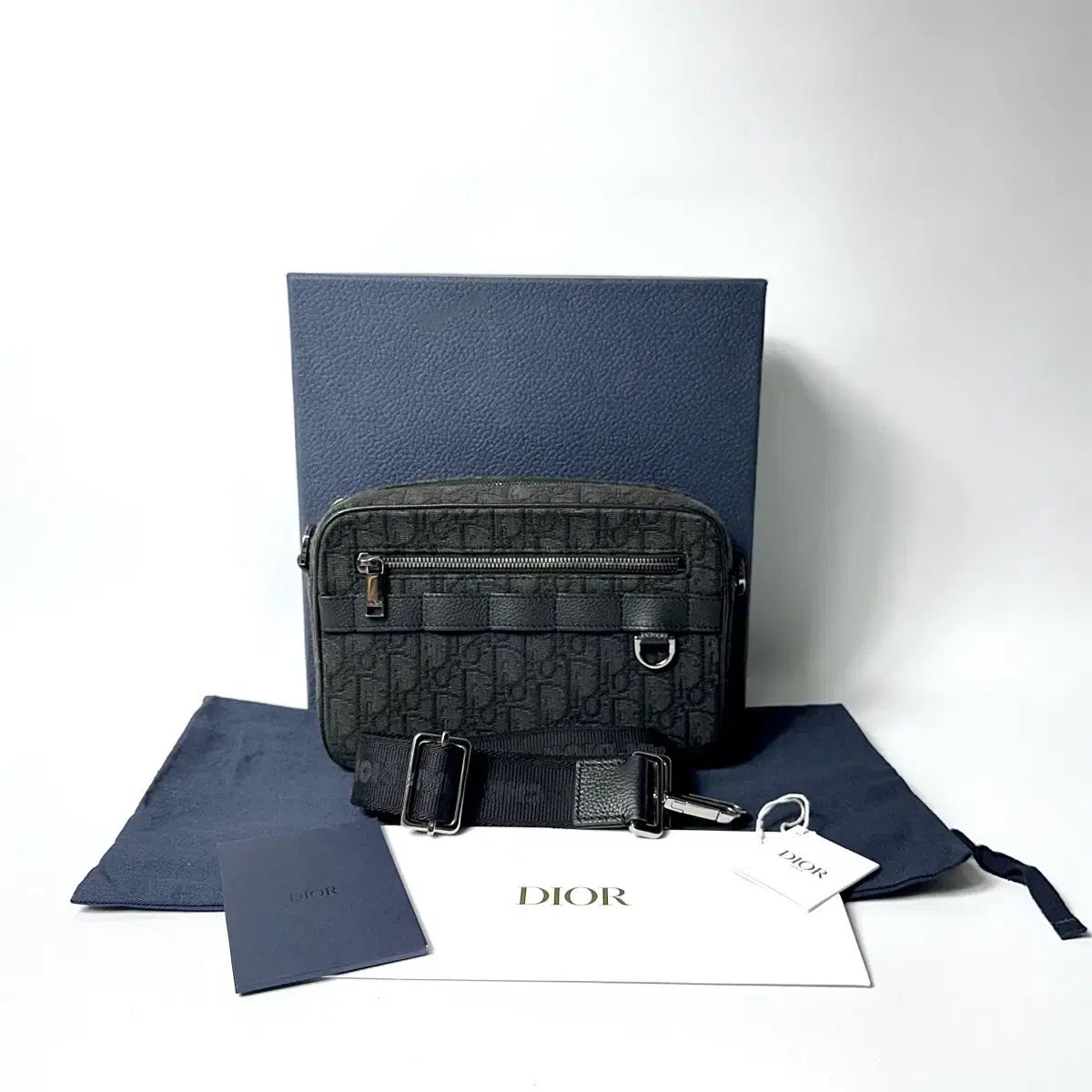 S級 24 ss ディオール オブリーク サファリ ブラック メッセンジャーバッグ 新モデル リニューアルバージョン