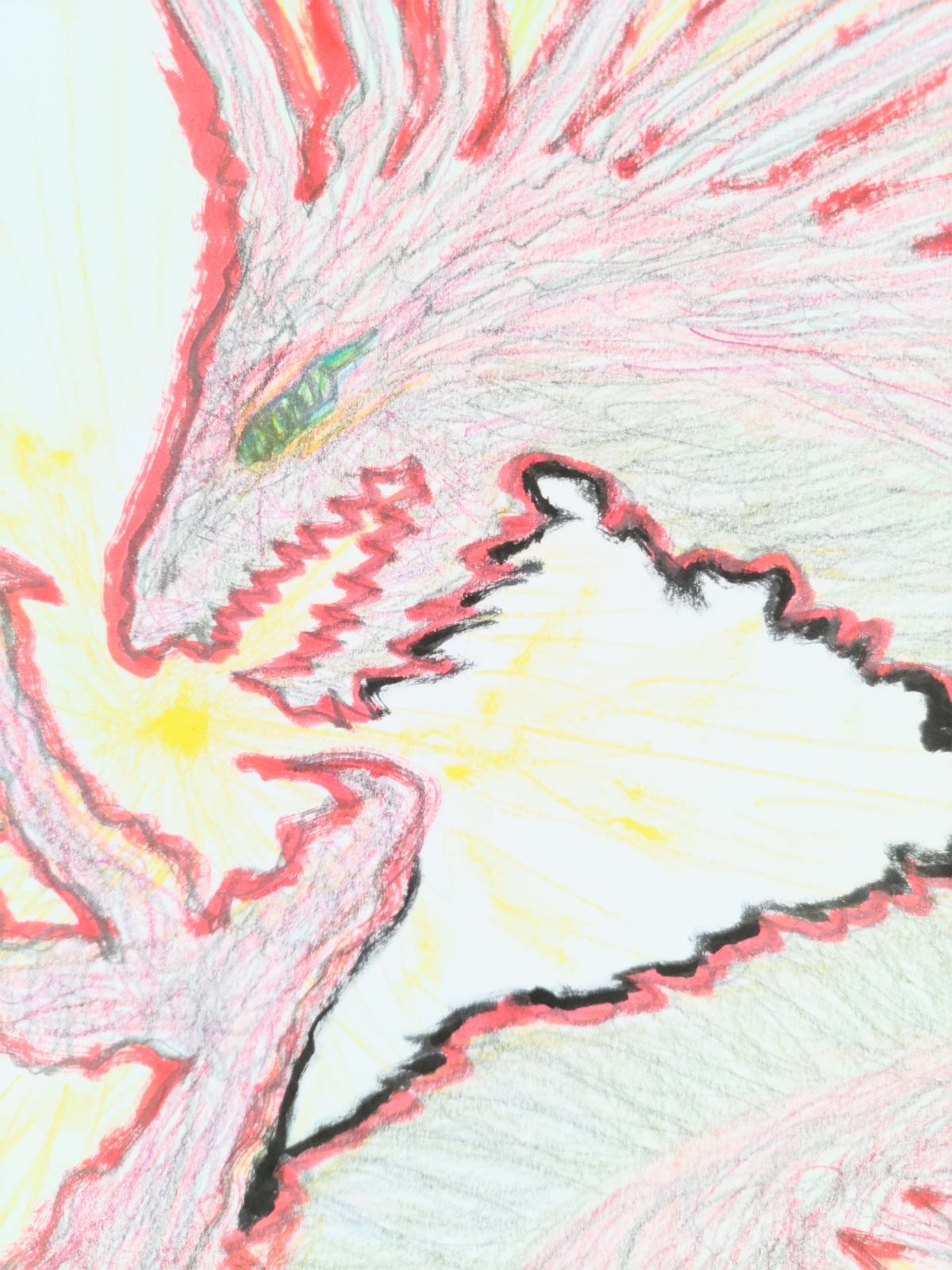 三原彰彦 サロン・ドトーヌ入選作家 [DRAGON]ドローイング 原画 鉛筆画