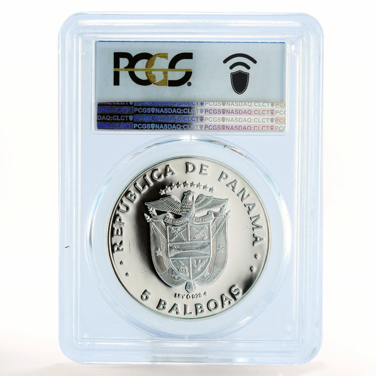 パナマ 5 バルボア ベリサリオ ポラス大統領 PR69 PCGS 銀貨 1975