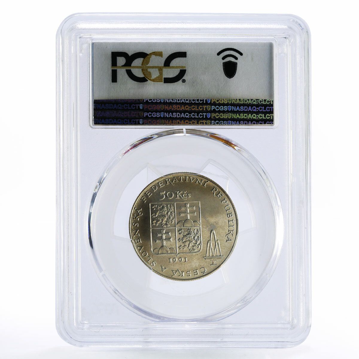 チェコスロバキア 50 コルン カルロヴィ ヴァリ スパ MS66 PCGS 銀貨