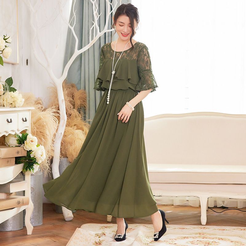 パーティードレス ドレス ロングワンピース シフォン ドレスワンピース 総レース ロング丈 結婚式 披露宴 二次会 20代 30代 40代 レディース フォーマル 春 夏 秋 冬 お呼ばれ