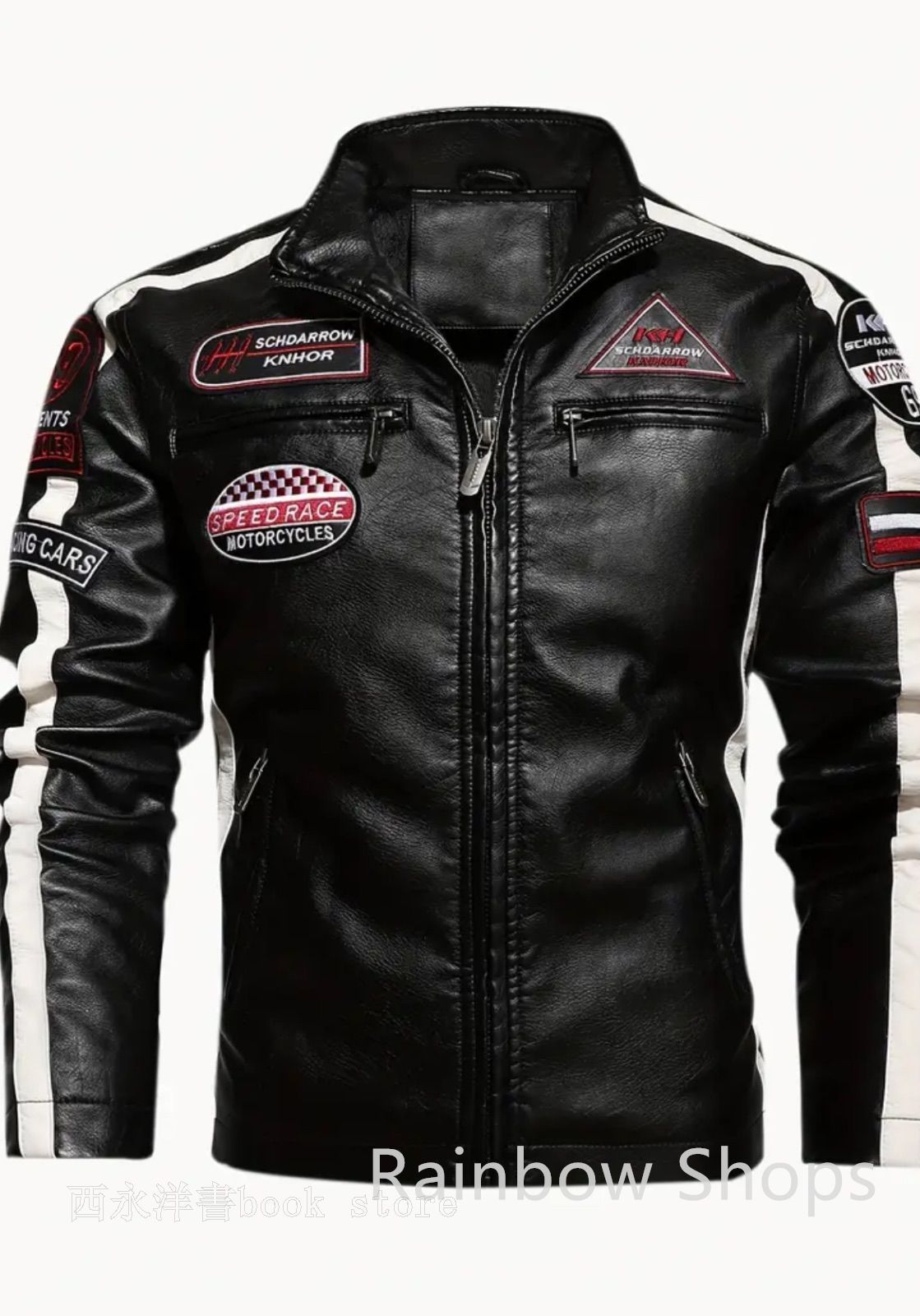 バイクジャケット メンズ フェイク バイク用品 バイク ツーリング アウトドア アウトドア用品 ドライブ ライダース ジャケット 春 秋 冬 レトロ スタンド ジップアップ プロテクター