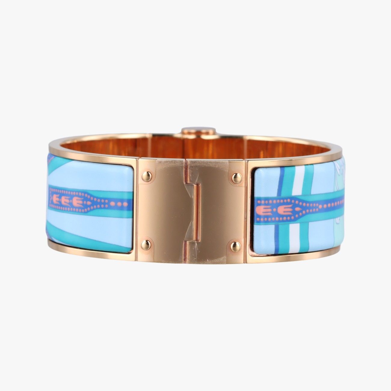 エルメスHermesクリッククラック ブルー×ゴールド×マルチカラー GP SP 01 18